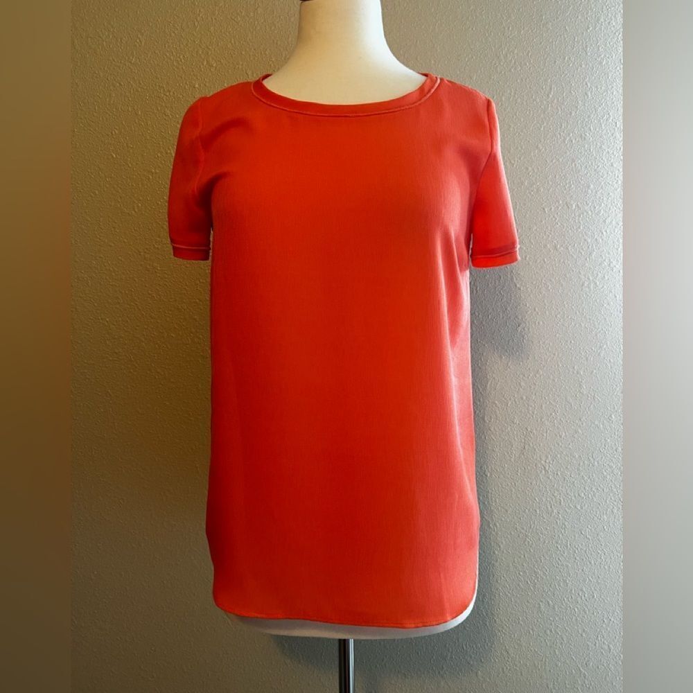 NWT coral SP Ann Taylor short sleeve blouse